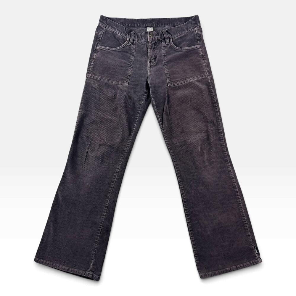 prAna Womens Size 6 Corduroy Pants Gray Purple Bootcut Patch Pocket Stretch